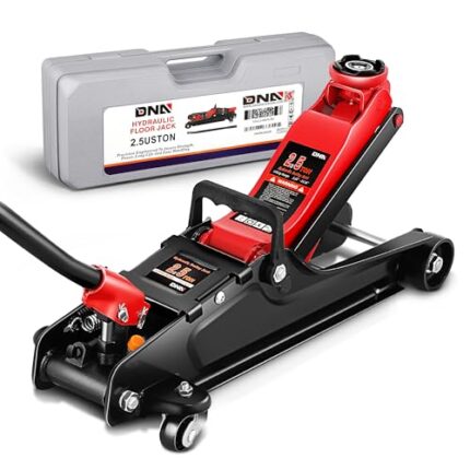 DNA Motoring Low Profile Hydraulic Trolley Service/Floor Jack, 2.5 Ton (5500 lbs) Capacity, Lifting Range 3.35"-15.16",Red, TOOLS-00676-RD