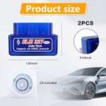 Dickno ELM327 Bluetooth OBD2 Scanner Car Diagnostic Code Reader 2PC - Image 2
