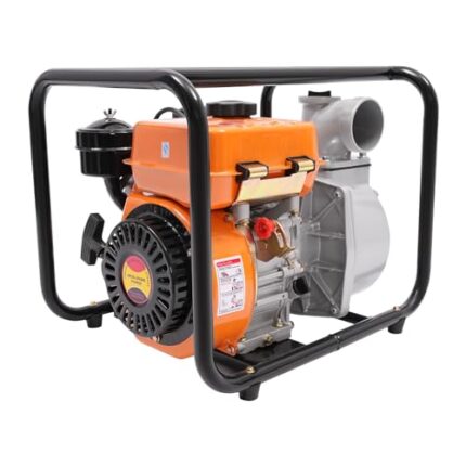 Diesel Engine Water Pump, 3-inch 26m/85.3ft Lift, 22.97ft Suction, 196CC 4-Stroke Portable High Pressure Diesel Powered Trash Water Transfer Pump Garden Farm Irrigation Pump for Irrigation Pool