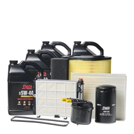Doc's Diesel 5W-40 Full Synthetic Oil + Filter Maintenance Kit DFD4625+D6128+DPA10580+D3806+DOCS5W40-4 | Compatible with Ford 6.7L Powerstroke F250, F350, F450 2017-2019
