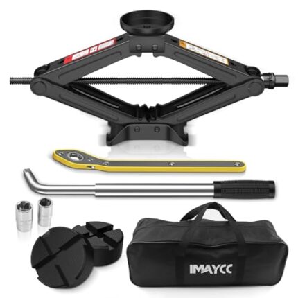 IMAYCC Car Jack Kit 2.5 Ton, Universal Scissor Car Jack, Portable Tire Changing Kit for Car SUV MPV