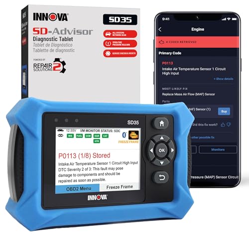 Innova SD35 OBD2 Scanner – ABS, SRS, TPMS & Check Innova SD35 OBD2 Scanner – ABS, SRS, TPMS & Check Engine Code Reader, Live Data, All System Diagnostics, Compatible with Most Vehicles