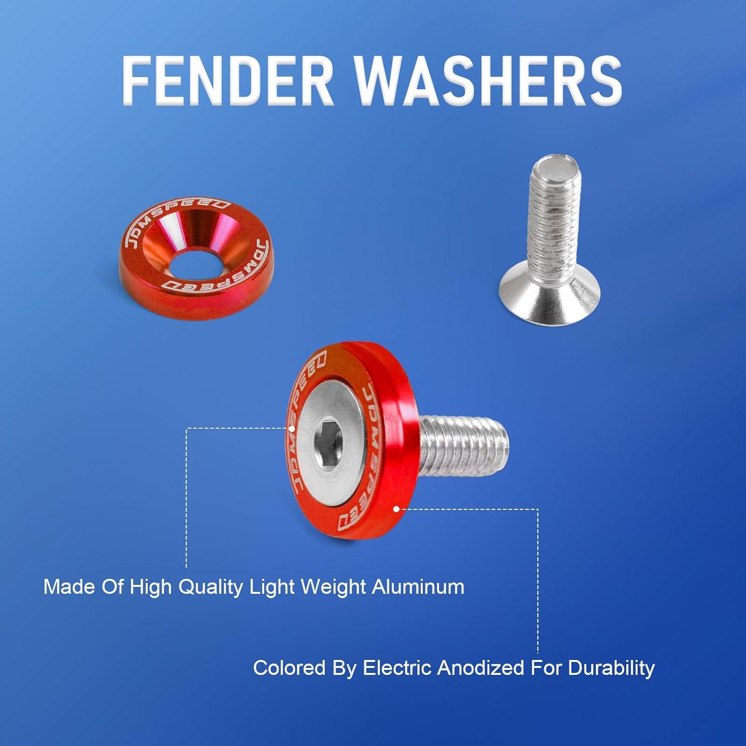 Rev Up‌ Your ​Ride: CNC Red Fender Washer Kit