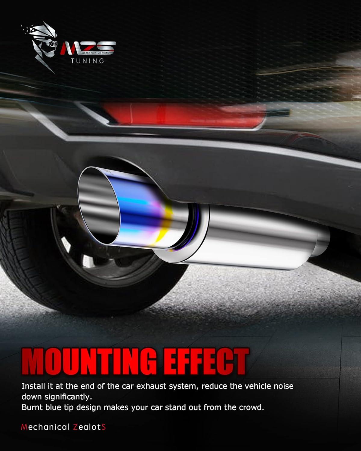 Unleash Power: Titanium Blue MZS Exhaust Tip Roars