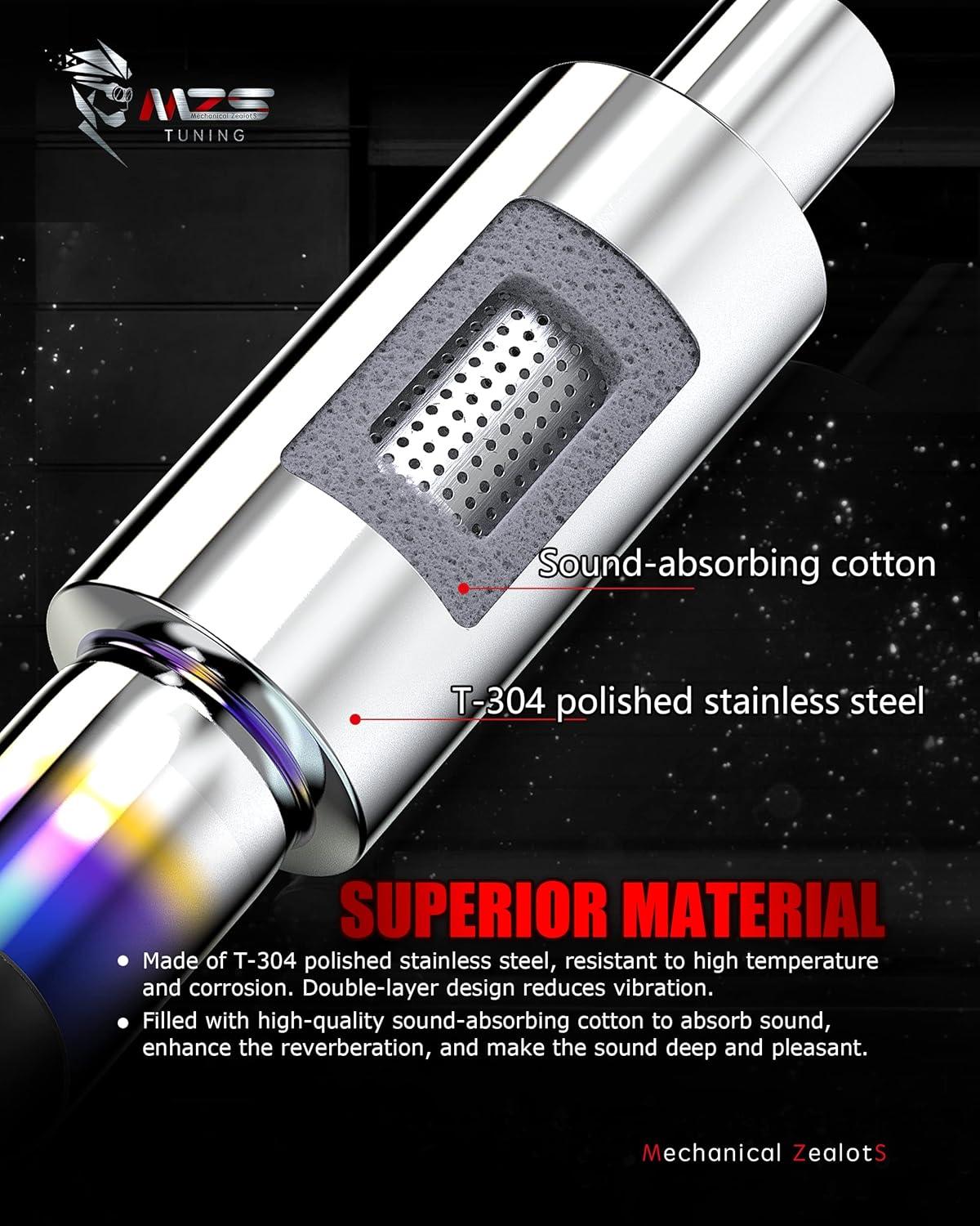 Unleash Power: Titanium Blue MZS Exhaust Tip Roars