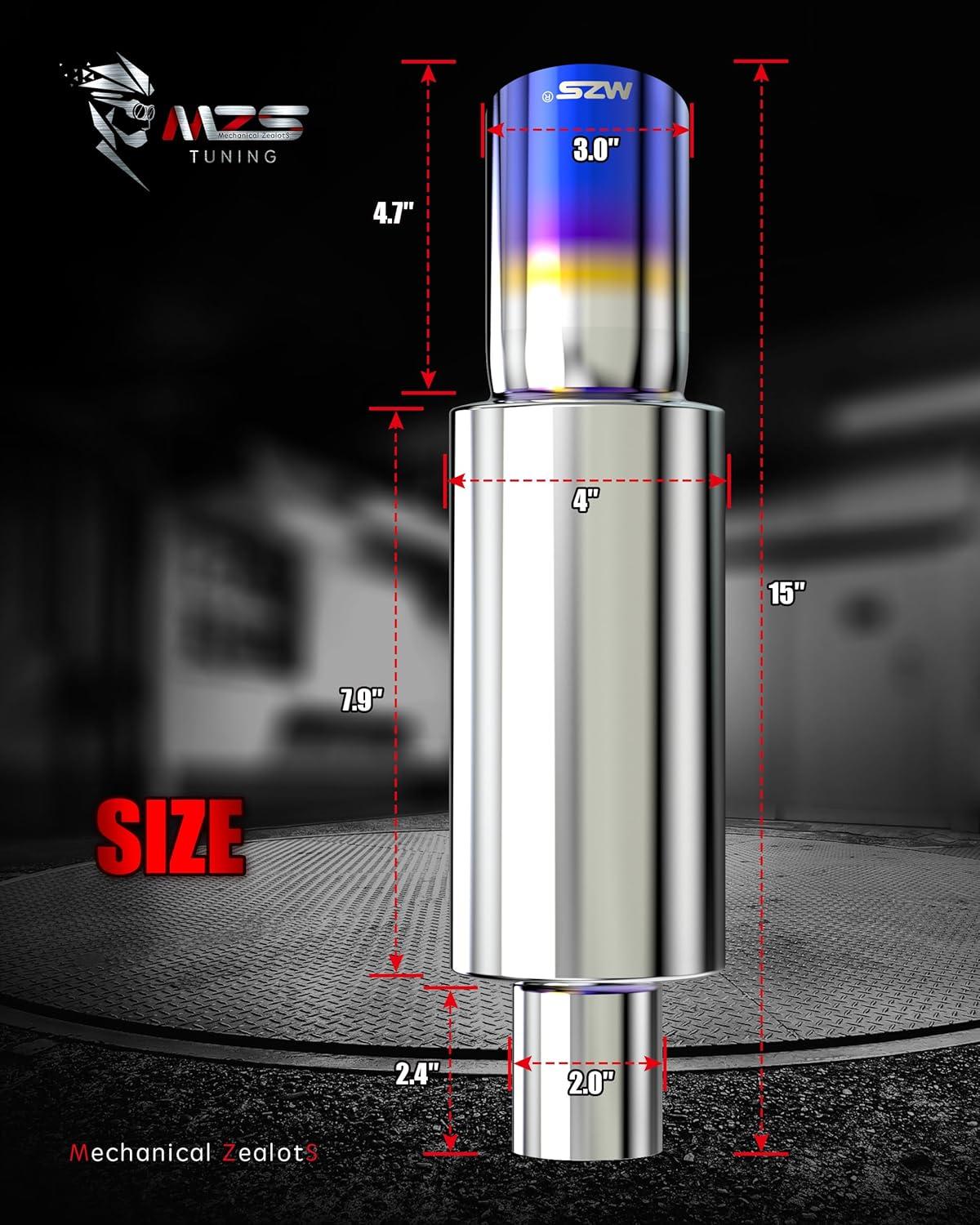 Unleash Power: Titanium Blue MZS Exhaust Tip Roars