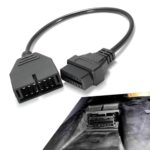 MLY OBD1 Scanner, OBD1 to OBD2 Adapter for GM, OBD1 12 Pins to OBD2 OBD II 16 Pins Scanning Diagnostic Extension Tool Cable Connector, OBD 1 Scanner Cable Code Reader Cable Connector Replacement