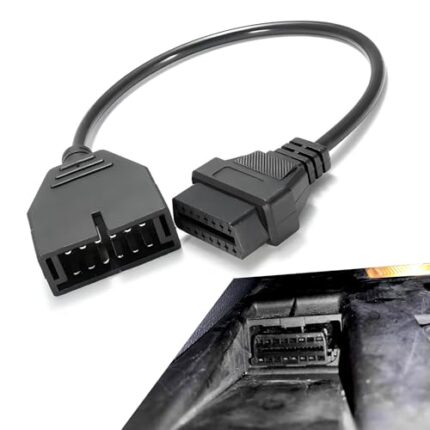 MLY OBD1 Scanner, OBD1 to OBD2 Adapter for GM, OBD1 12 Pins to OBD2 OBD II 16 Pins Scanning Diagnostic Extension Tool Cable Connector, OBD 1 Scanner Cable Code Reader Cable Connector Replacement