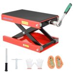 Motorcycle Lift Scissor Jack,1200 Lbs Capacity Steel Motorcycle Jack,4"-14.17" Height Range Scissor Lift，Motorcycles Scissor Lifts Repair Bracket, for Motorcycles, ATV, Motocross Bike - Red