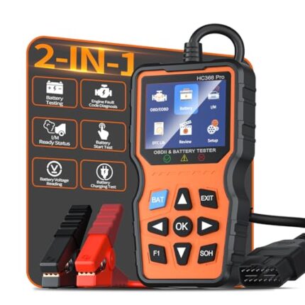 OWMSIC OBD2 Scanner and Battery Tester, Plug & Play Check Engine Light Code Reader, 12V Battery Analyzer for Car Motorcycle, Live Data, Smog Check, 2025 Upgraded Car Computer Reader(No Battery Needed)