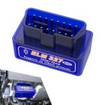 Qurbuns OBD-II Car Auto Diagnostic Scanner, ELM327 Bluetooth Scan Tool, Vehicle Interface Adapter Diagnostic Tool Scanner, Professional Automotive Engine Fault and Code Reader, Support Android iOS