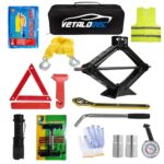 Scissor Jack Kit - 2 Ton (4409 Lbs) Tire Changing Kit with Lug Wrench, Emergency Spare Tire Removal Tool for Car, Truck, SUV (15pcs)