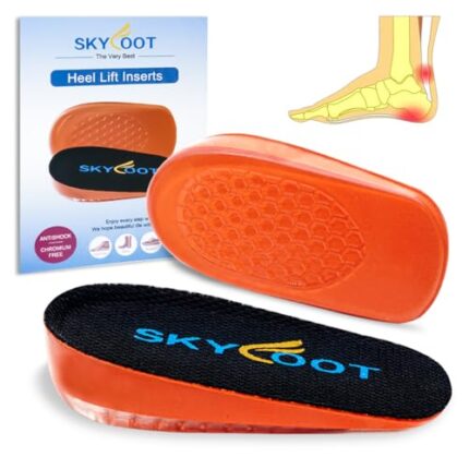 Skyfoot Orthopedic Heel Lift Inserts, Shock Absorption and Cushioning Height Increase Insoles for Achilles Tendonitis Relief, Heel Spurs, Heel Pain and Plantar Fasciitis (Large - 4/5" Thick)