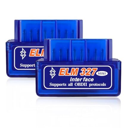 Sun Walker 2 PCS ELM327 OBDII Car Auto Diagnostic Scanner, Professional ELM327 Interface Bluetooth Failure Detector, Mini Wireless Engine Fault Code Reader Compatible with OBD2 Vehicles