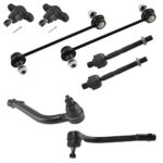 TRQ Front Steering & Suspension Kit Ball Joint Sway Bar Stabilizer Link Tie Rod Compatible with 2007-2010 Hyundai Elantra 2010-2013 Kia Forte Forte Koup
