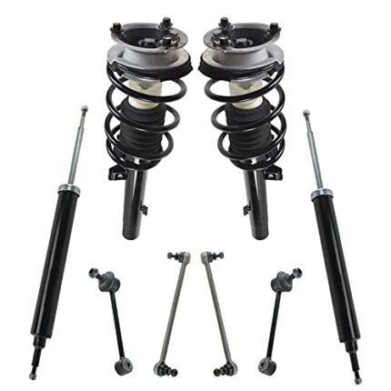 TRQ Front and Rear Suspension Kit Complete Strut & Coil Spring Assembly Shock Absorber Sway Bar Stabilizer Link Compatible with 06-13 BMW