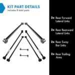 Premium 8pc Rear Suspension Kit: Control Arms & Sway Bar Links for GM Sedans - Image 2