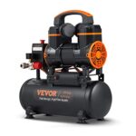 VEVOR 2.1 Gallon Air Compressor, 1.2HP 2.2 CFM@90PSI Air Compressors with Max. 116PSI Pressure, Oil Free Compressor Tank for Auto Repair, Tire Inflation, Spray Painting, Woodwork Nailing