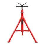 VEVOR Heavy-Duty Pipe Stand Adjustable Folding Pipe Jack Stand | Sturdy Construction 2500 lbs Load Capacity | Ideal for Welding, Automotive, and Construction Projects