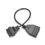 XIZAKEE 1 PC OBD1 Scanner Connector, OBD1 to OBD2 Scanner Cable, 12 Pin to 16 Pin Code Reader, OBD1 to OBD2 Socket Scan Diagnostic Extension Tool, Compatible with GM (Black)