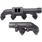 YQABLE Exhaust Manifold Long 3964070 & Short 3937477 Compatible for Cummins Engine 8.3 8.9 8.3C QSC ISC ISL QSL L8.9