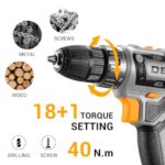 DEKO PRO 20V Cordless Drill Set with Battery and Charger Kit - Image 3