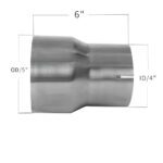 4" to 5" Stainless Steel Exhaust Adapter Reducer Coupler 6"L - Image 2