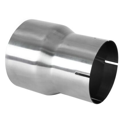 4 Inch Exhaust Adapter, T304 Stainless Steel Exhaust Coupler (SS Tubo),Pipe Hitch Reducer 4ID to 5OD 6" Overall Length, Flared, Polished Finish,Universal