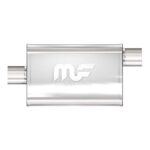 MagnaFlow Performance Exhaust Muffler 11225: 2.25"/2.25" Inlet/Outlet, 4x9x14" Oval, Stainless Steel, Satin Finish