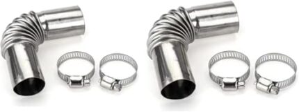 Silver Stainless Steel Air Diesel Parking Heater Exhaust Pipe Tube Elbow Connector for Webasto Eberspacher Diesel Boat Heater 13cm Exhaust Pipes and Tips Exhaust and Emissions (24mm) (2, PCS)