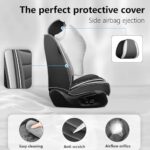 Volvo XC90 Leather Seat Covers 2003-2024 Front Airbag Safe White Gray - Image 4