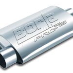 BORLA 40359 ProXS Universal Performance Muffler 3" Offset Inlet / 3" Center Outlet 14" Long body 19" Overall Length Un-Notched Necks Reversible Design T-304 Stainless Steel