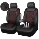 Ultimate Comfort 3D Mesh Leather Car Seat Covers - Breathable, Universal Fit, Black/Red - Image 2