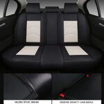 Premium Full Coverage Car Seat Covers: Waterproof Leather Universal Fit Black White - Image 5