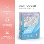 Carbella Gray Sherpa Fleece Car Seat Covers 2pk Soft Plush SUV - Image 2