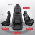 MIROZO Waterproof Leather Car Seat Covers Full Set Black Universal - Image 7