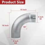 LCGP 4 Inch 90 Degree Exhaust Elbow Pipe Aluminized Steel Tube - Image 2