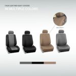 FH Group Tan PU Leather Front Car Seat Covers Universal Fit - Image 8