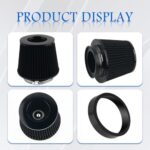 Universal Cold Air Intake Filter Kit w/ 3 Adapters, Boost HP & Performance - Image 6