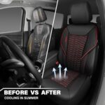 Ultimate Comfort 3D Mesh Leather Car Seat Covers - Breathable, Universal Fit, Black/Red - Image 5