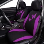 Stylish Purple Butterfly Car Seat Covers for Women | Universal Fit Full Set - Image 3