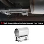 ELSHINE 1.5" Stainless Steel Exhaust Pipe Clamp Muffler Sleeve Coupler 2-Pack - Image 5