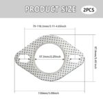 2.25" Exhaust Flange Gasket 2-Bolt High Temp Manifold Seal 2PCS - Image 2