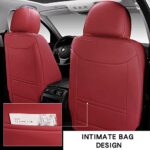 Premium Faux Leather Car Seat Covers: Full Set, Wine Red, Universal Fit 5-Seats - Image 3