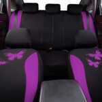 Stylish Purple Butterfly Car Seat Covers for Women | Universal Fit Full Set - Image 8