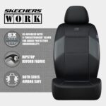 Skechers Leather Car Seat Covers - Front Set, Airbag Safe, Grey - Image 3