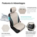 Breathable Sideless Car Seat Covers - Universal Fit, Non-Slip, Beige, 2 Pack - Image 5