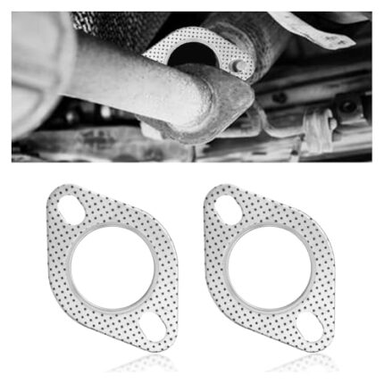 2PCS Car Exhaust Gasket,2.25" 2-Bolt Exhaust Flange Gasket Car Accessories,Professional Exhaust Manifold Gasket Made of High Temp Gasket Material (2.25 inch)