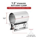ELSHINE 1.5" Stainless Steel Exhaust Pipe Clamp Muffler Sleeve Coupler 2-Pack - Image 2