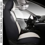 Premium Full Coverage Car Seat Covers: Waterproof Leather Universal Fit Black White - Image 2